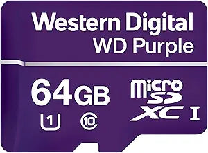 Western Digital WDD064G1P0A 64GB Purple Surveillance MicroSD Card — main product image