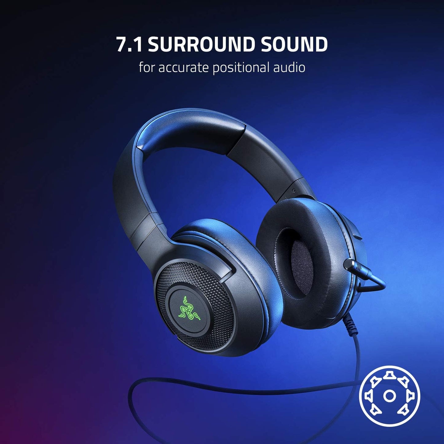 Razer RZ04-03750100-R3U1 Kraken V3 X Gaming Headset 7.1 Surround Sound