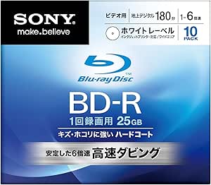 Sony 10BNR1VCPS6 Blu-ray Disc 25GB 6X BD-R 10-Pack
