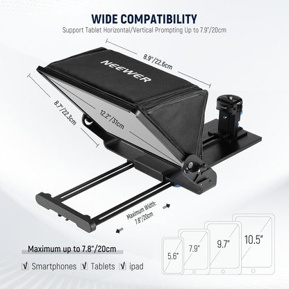 Neewer X12II Teleprompter with Remote & App Control