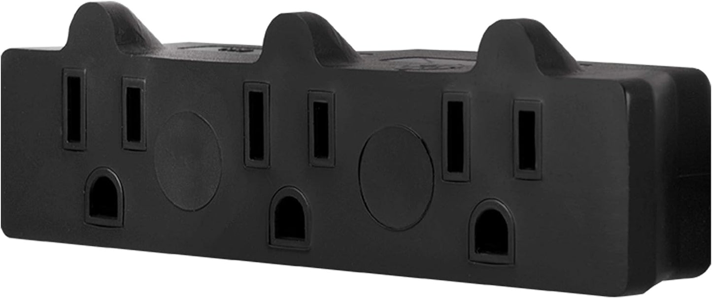 GE Heavy Duty 3-Outlet Adapter Grounded Black 50911
