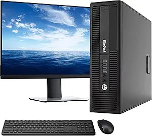 HP EliteDesk 800 G1 SFF Desktop i7 + 24" Monitor - Renewed