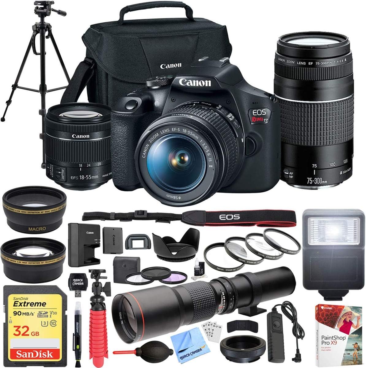 Canon E30CNEOSRT7LENX2 Rebel T7 Double Zoom Bundle
