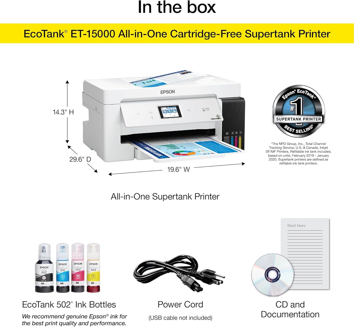Epson ET-15000 EcoTank - Wireless All-in-One Printer, 13x19