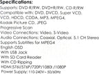 JVC XV-Y430B Multi Region DVD Player HDMI USB