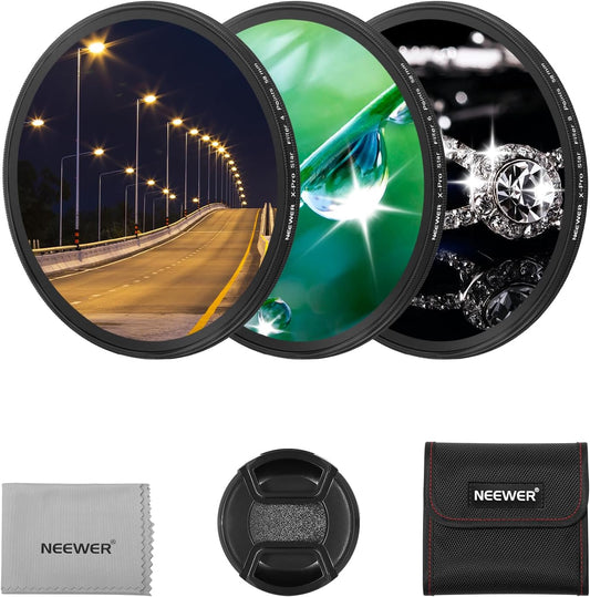 Neewer Star Filters 58mm 4/6/8 Point Cross Screen Set