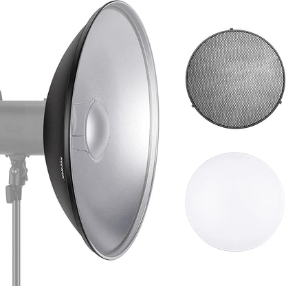 Neewer 10092757 21.6" Beauty Dish Bowens Mount Reflector - Honeycomb Grid & Diffuser