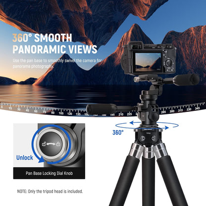 Neewer GM37 3-Way Tripod Head with Leveling Base