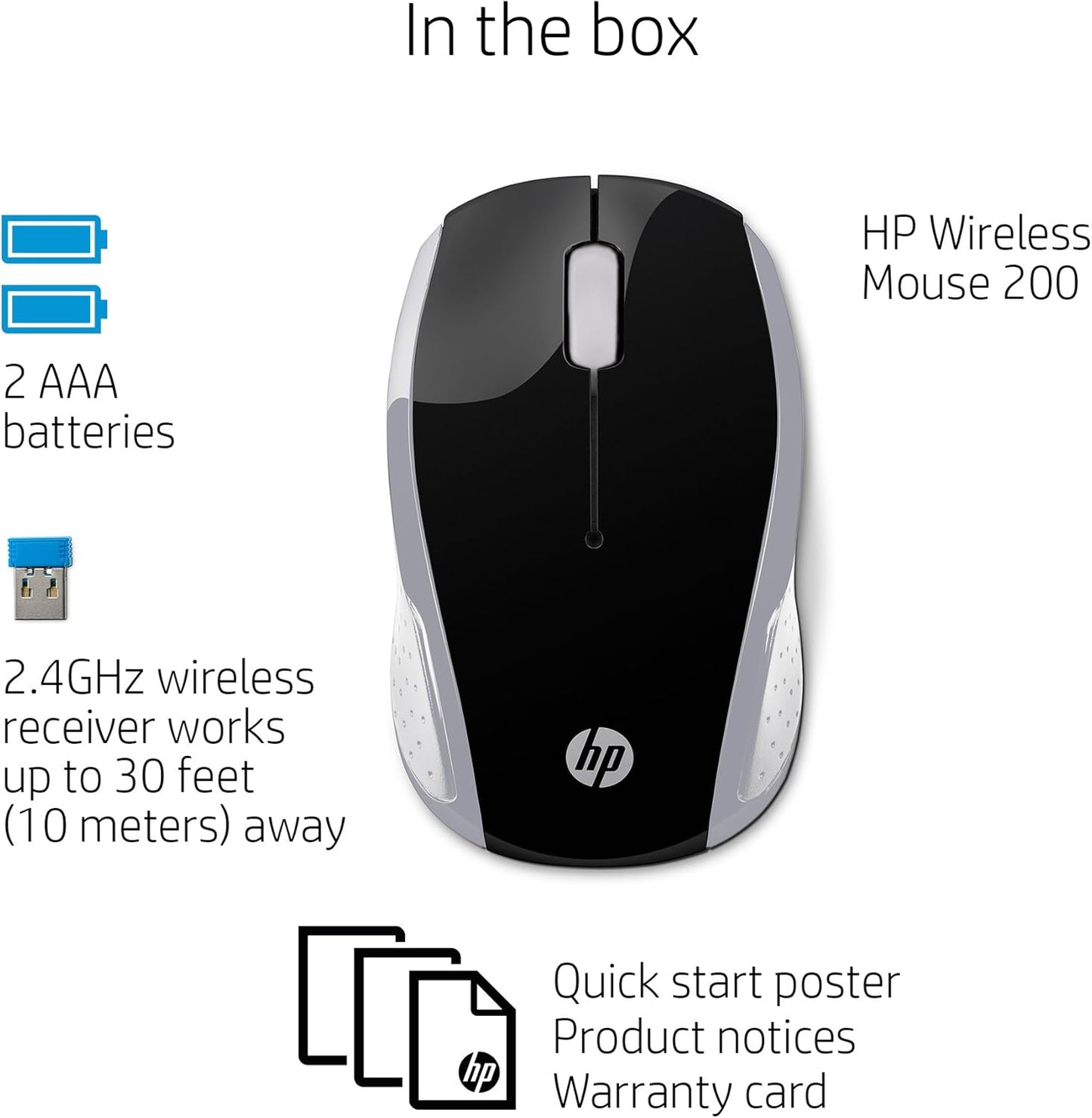 HP 2HU84AA Wireless Mouse 200 Black/Silver