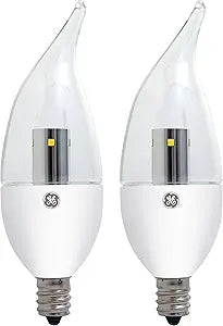 GE 22997 Lighting LED 3.5W Candelabra Bent Tip Bulb 2-Pack
