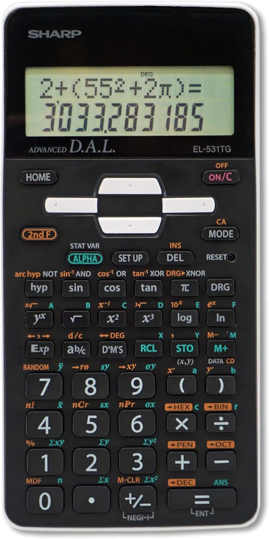 Sharp EL-531TGBBW Scientific Engineering Calculator - Black/White