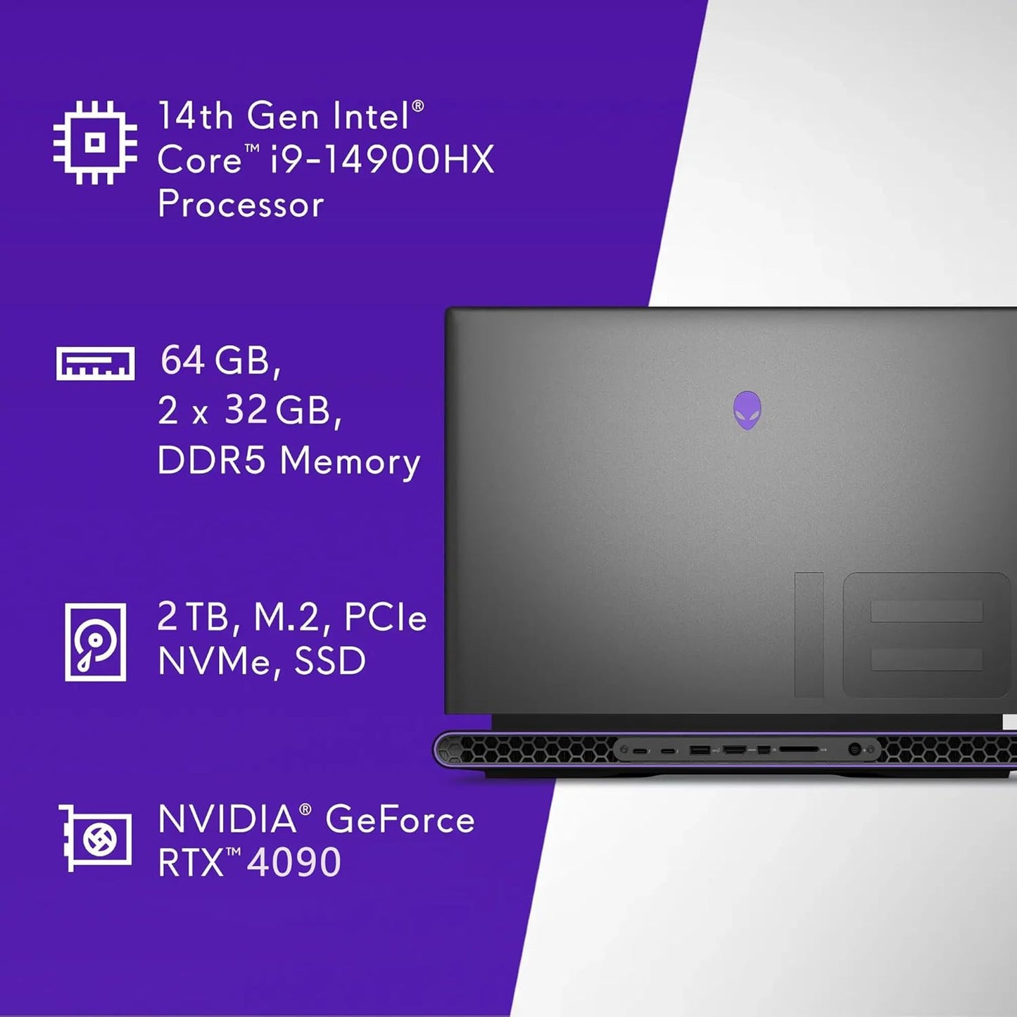 Dell Alienware M18 R2 i9 RTX 4090 64GB 2TB SSD Gaming Laptop