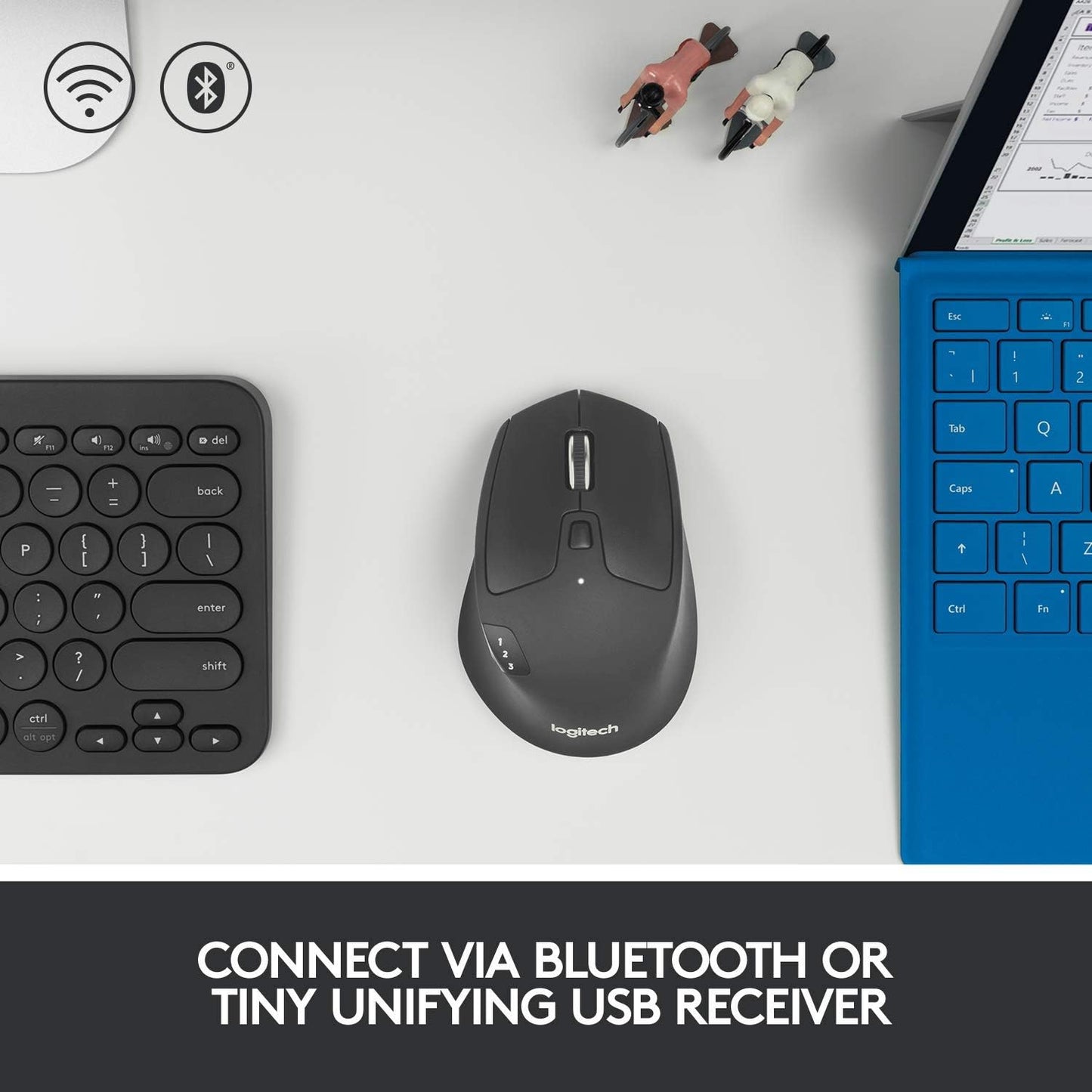 Logitech M720 Triathlon Wireless Mouse - Renewed