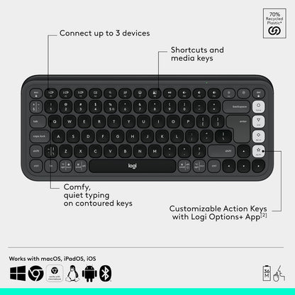 Logitech 920-013135 POP ICON Bluetooth Keyboard and Mouse Combo