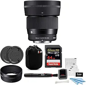 Sigma ASIG351965KX 56mm f/1.4 Sony E Lens Bundle