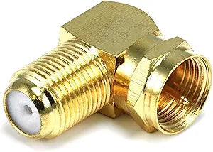 Monoprice 106775 F Type Right Angle Adapter Gold Plated 2-Pack — main product image