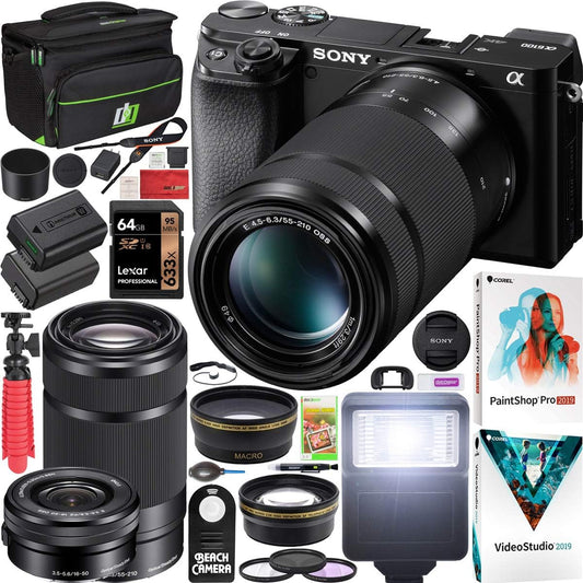 Sony a6100 Mirrorless Camera 2 Lens Kit Bundle ILCE6100YB