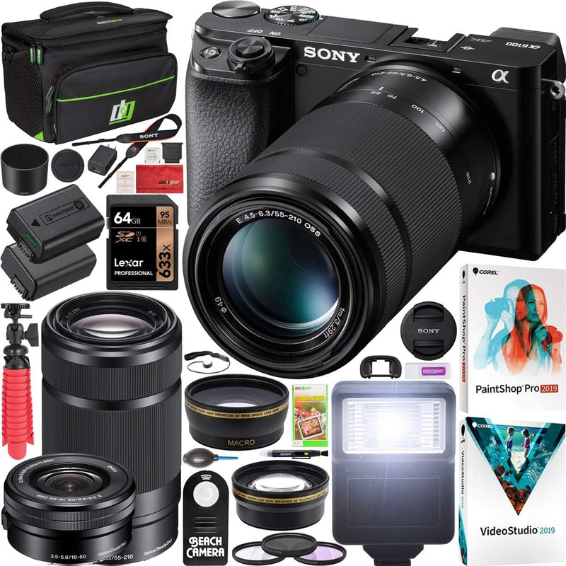 Sony a6100 Mirrorless Camera 2 Lens Kit Bundle ILCE6100YB — main product image