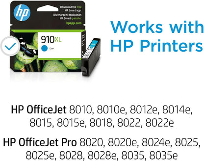 HP 3YL62AN 910XL Cyan High-Yield Ink Cartridge