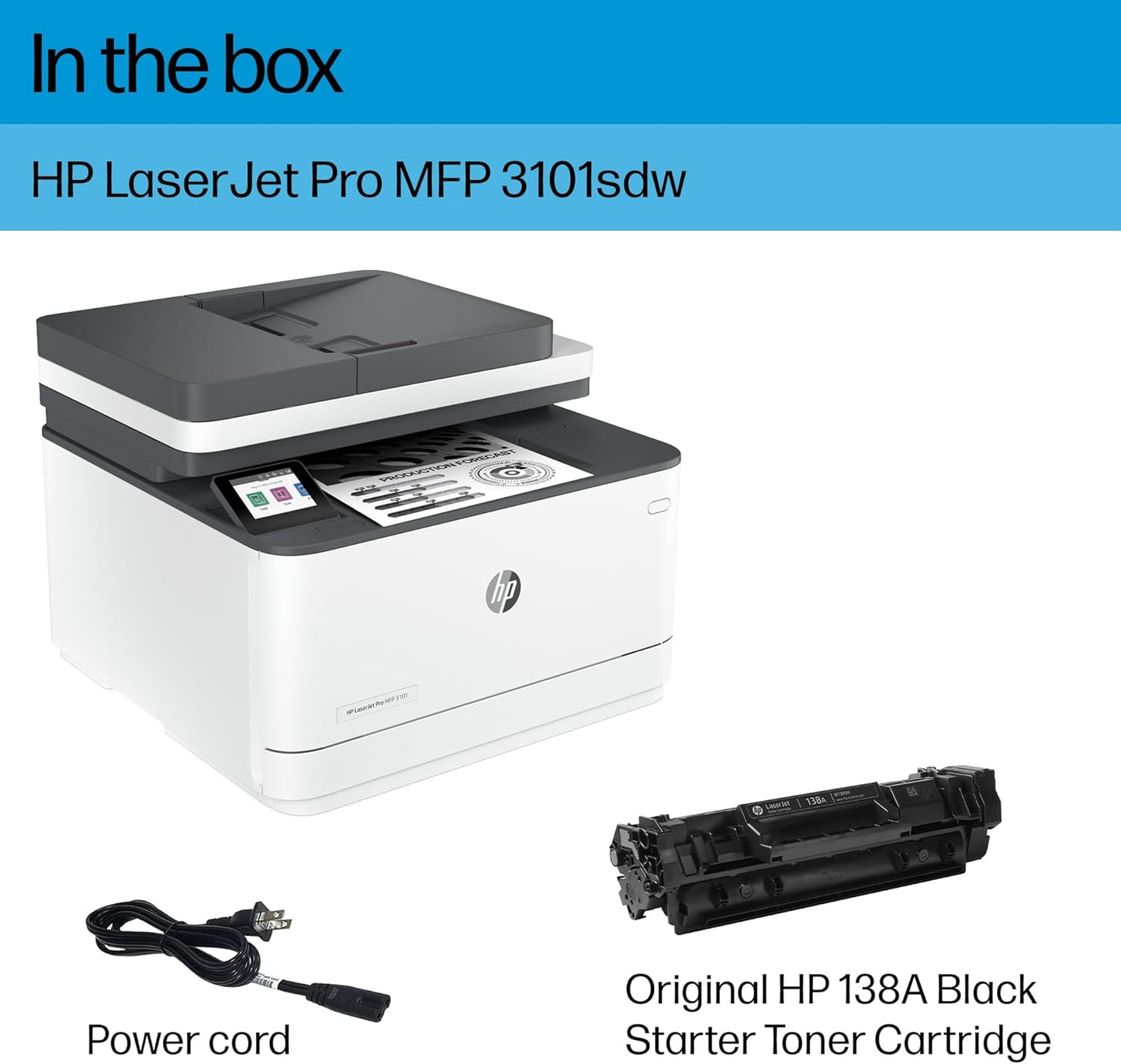 HP 9D2X4F#BGJ LaserJet Pro MFP 3101sdw Wireless Printer
