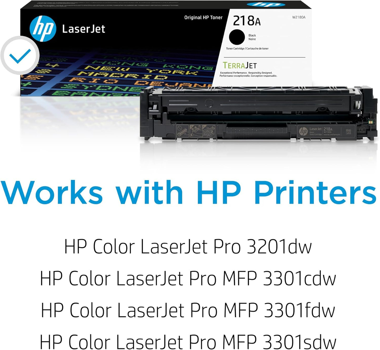 HP W2180A 218A Black Toner Cartridge - LaserJet Pro 3201 MFP 3301 Series