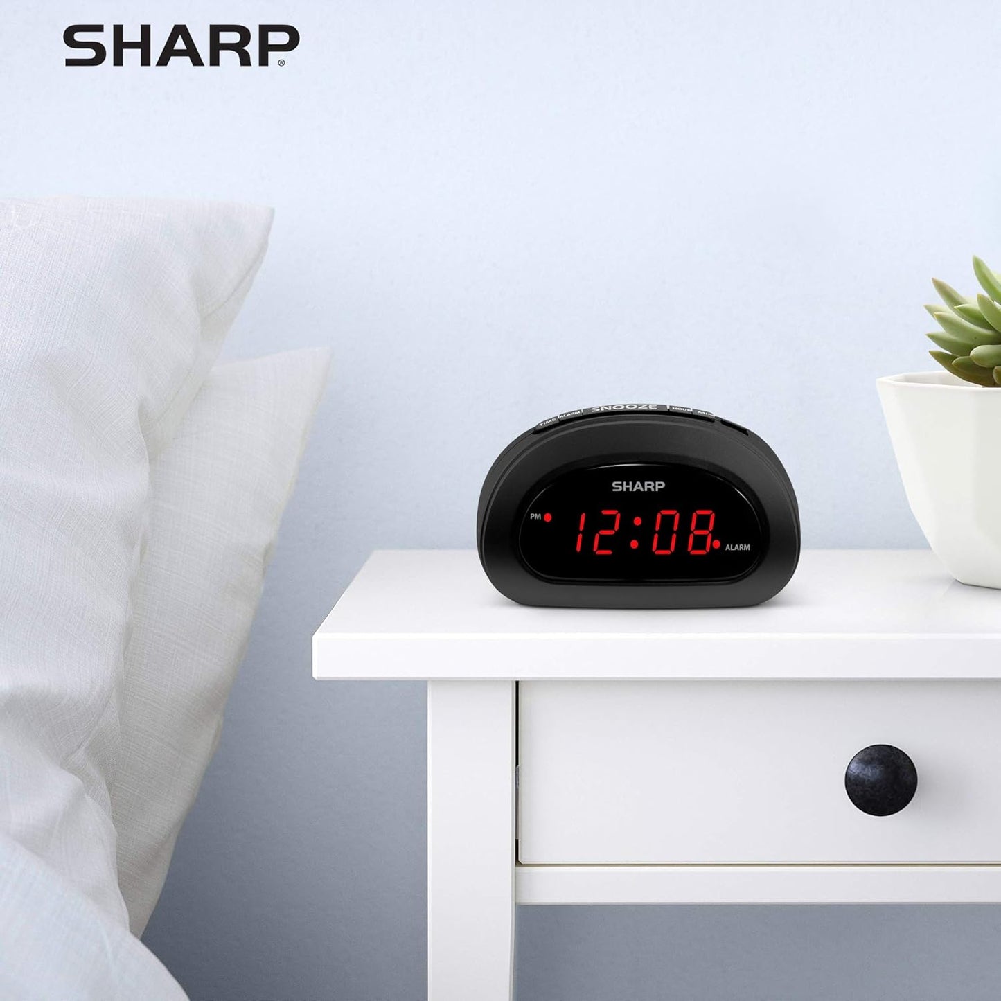 Sharp EL6690B Digital Alarm Clock - Easy Snooze