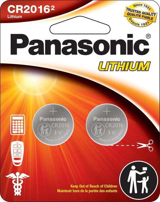 Panasonic CR2016PA/2BL 3V Lithium Coin Battery 2-Pack