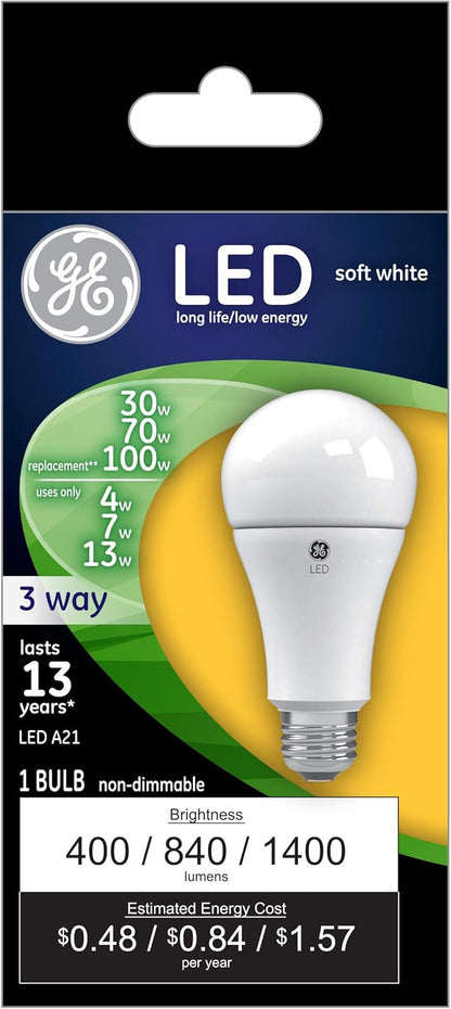 GE 24095 Soft White 3-Way LED Bulb