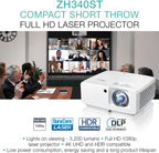 Optoma ZH340ST Short Throw 1080p Laser Projector