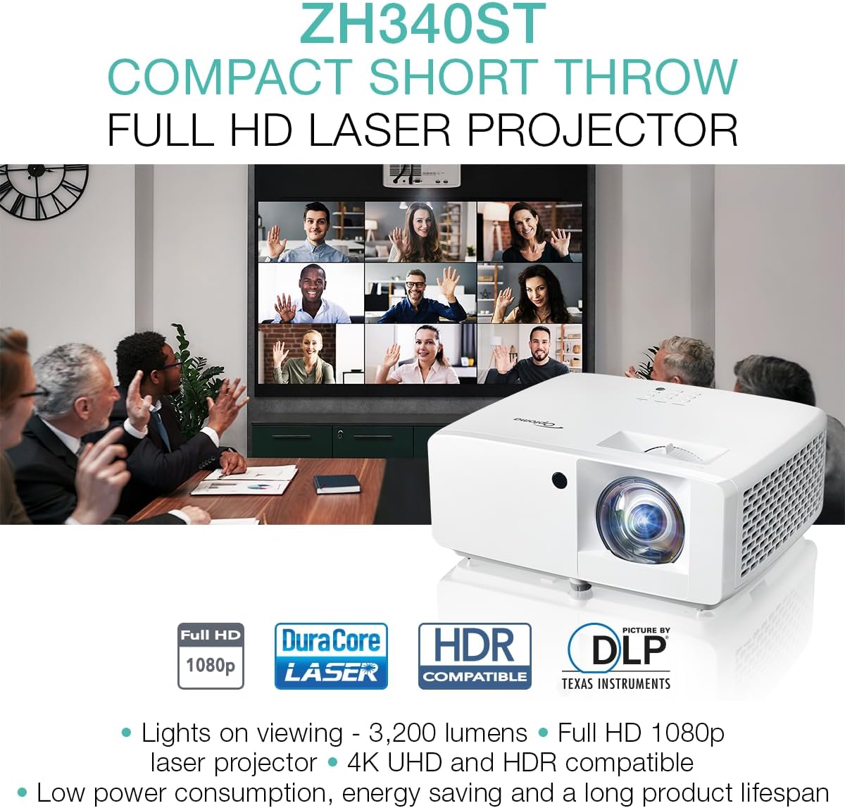 Optoma ZH340ST Short Throw 1080p Laser Projector