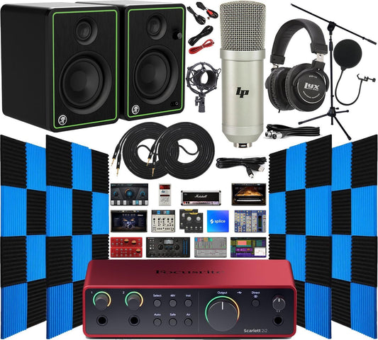 Focusrite Scarlett 2i2 4th Gen USB Audio Interface Studio Bundle