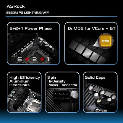 ASRock 90-MXBMW0-A0UAYZ B650M PG Lightning WiFi Motherboard