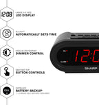 Sharp Accuset Digital Alarm Clock Automatic Time Setting