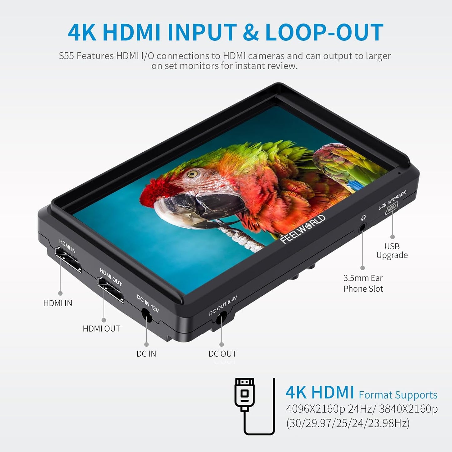 FEELWORLD S55V2 5.5" 1920x1152 HDMI Camera Field Monitor