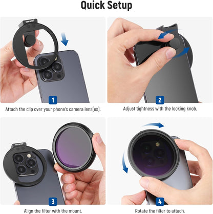 Neewer 10103078 67mm Magnetic Phone Lens Filter Kit