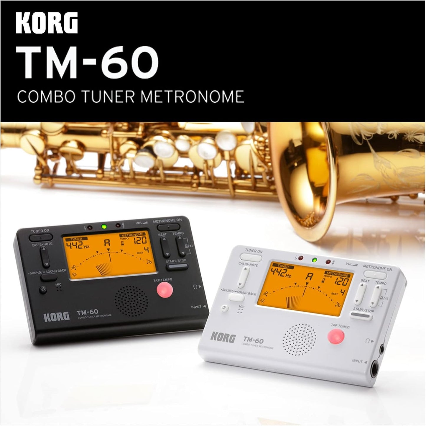 Korg TM60BK Tuner Metronome Black for Musicians