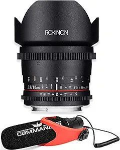 Rokinon DS10M-N 10mm Cine Lens Nikon with Microphone