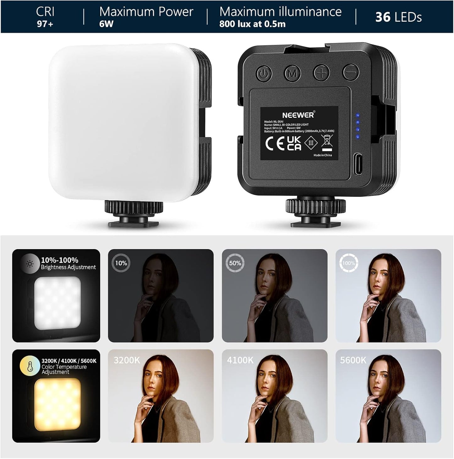 Neewer NL-36AI Portable Bi-Color LED Video Light