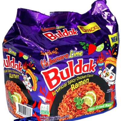 Samyang Buldak Hot Chicken Spicy Ramen Habanero Lime 5-Pack