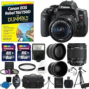 Canon EOS Rebel T6i DSLR Camera 18-55mm Lens Bundle