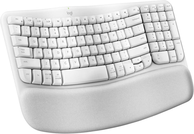 Logitech 920-012275 Wave Keys - Ergonomic Wireless Keyboard - Off White — main product image