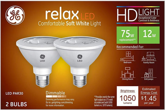 GE 43094 Relax LED 75W PAR30 Floodlight 2-Pack