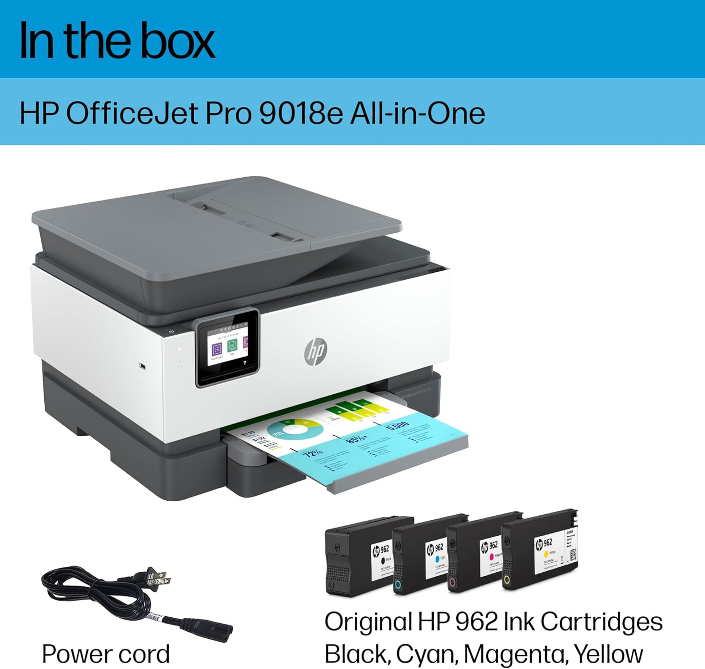 HP 9018e OfficeJet Pro Wireless All-in-One Printer (Renewed)