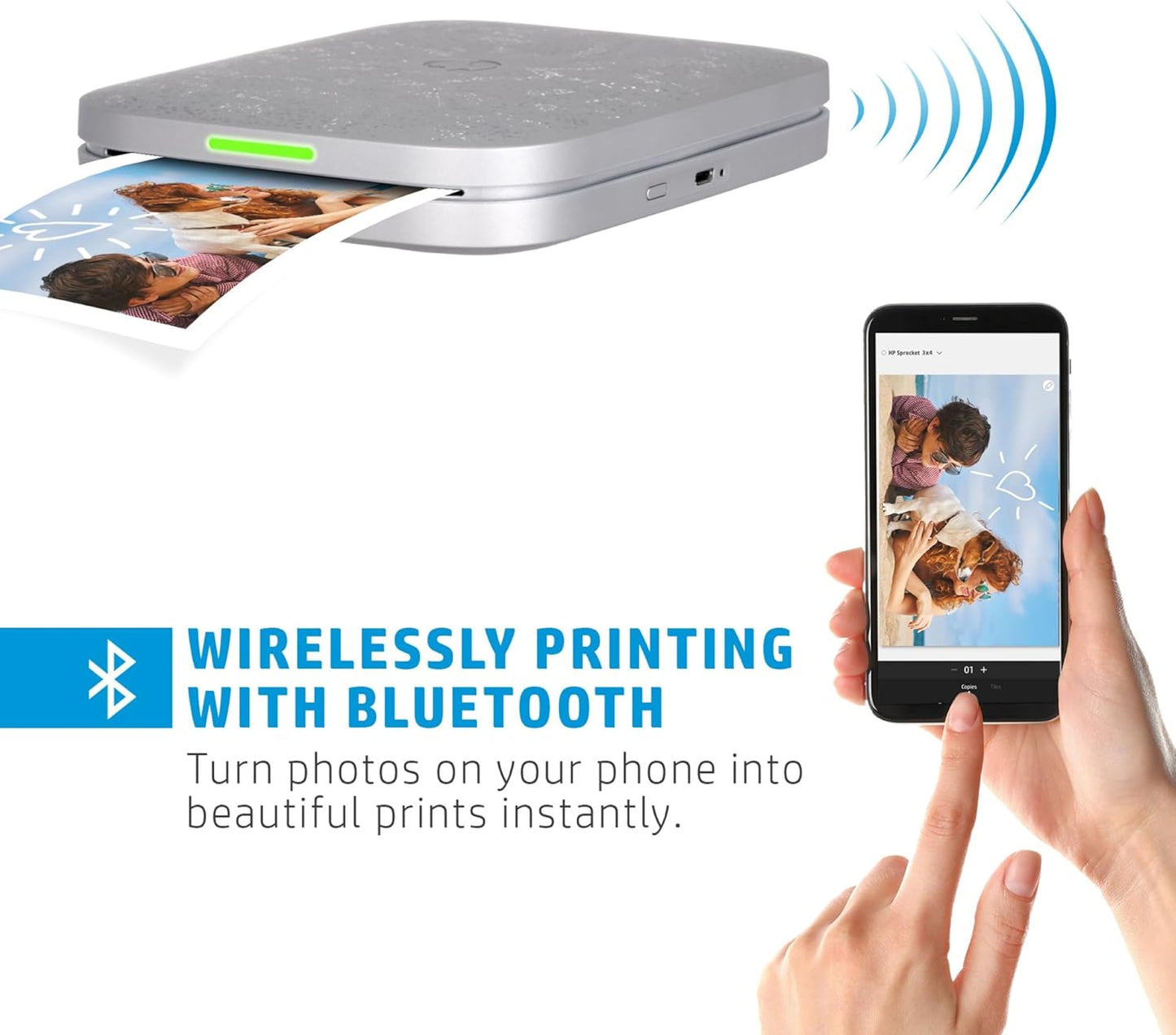 HP HPISP3X4W Sprocket 3x4" Portable Photo Printer