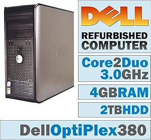 Dell OptiPlex 380 MT Desktop Core 2 Duo 4GB 2TB HDD Win 7 Pro