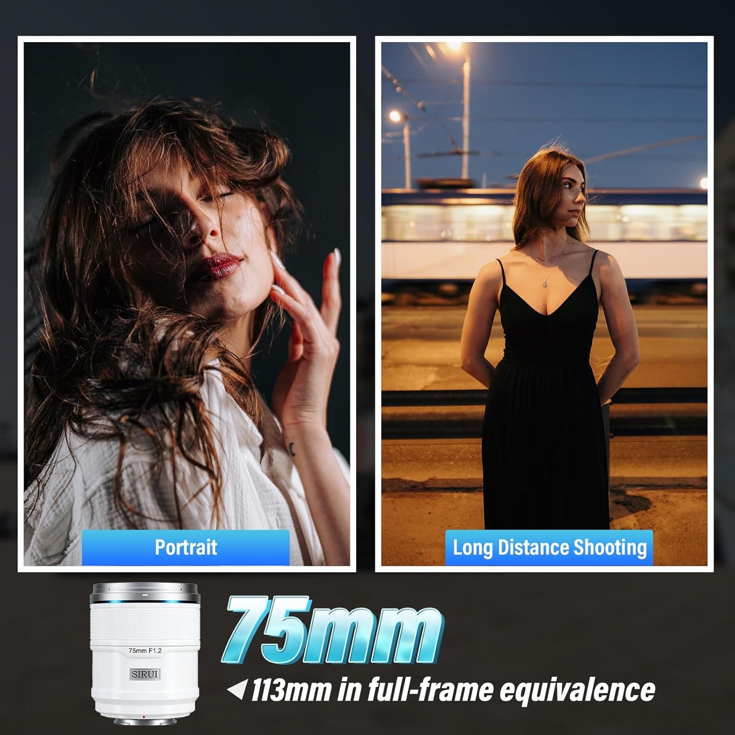 Sirui Sniper 75mm F1.2 Autofocus Lens - Sony E Mount (White)