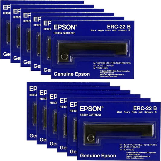 Epson C43S015358 ERC-22B Black Ribbon 12-Pack