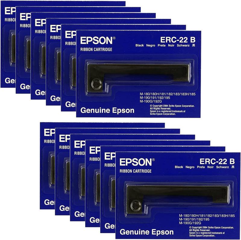 Epson C43S015358 ERC-22B Black Ribbon 12-Pack — main product image