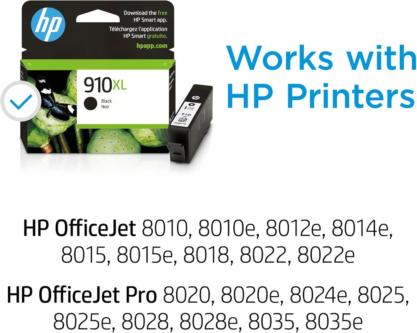 HP 3YL65AN 910XL Black Ink Cartridge - High-Yield, OfficeJet Compatible