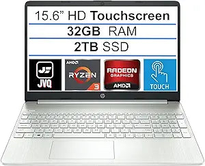 HP 15 AMD Ryzen 3 32GB 2TB SSD Touchscreen Laptop — main product image